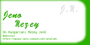 jeno mezey business card